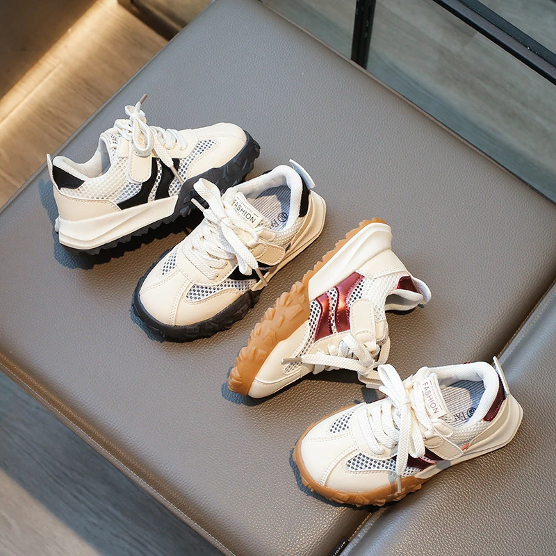 男童网面运动鞋2024夏季新款透气儿童鞋子女孩春秋单网爆款跑步鞋