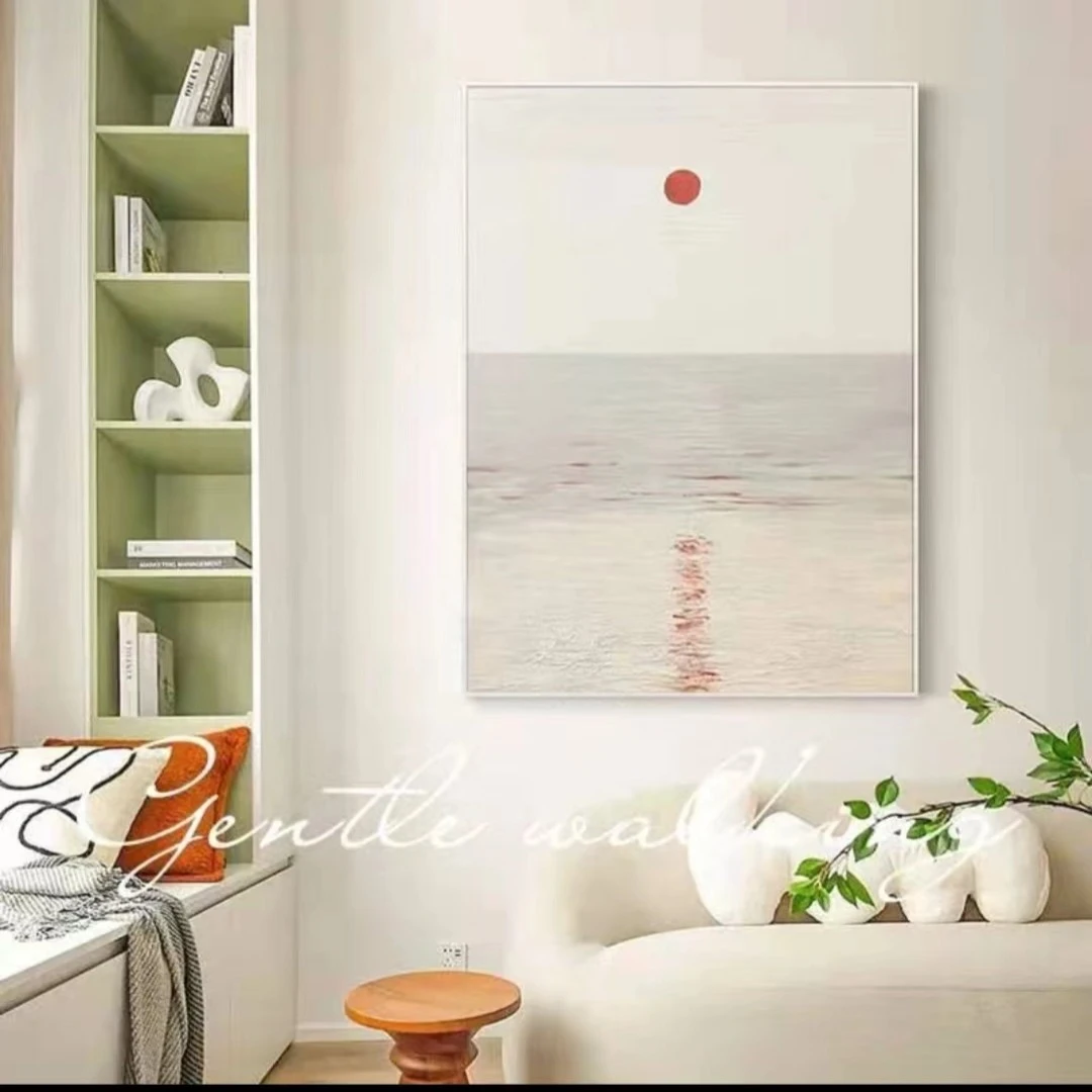旷野奶油风砂岩画高级感客厅装饰画玄关抽象法式挂画手工立体