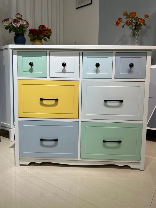 美式轻奢实木斗柜白色五斗橱主卧客厅杂物柜复古靠墙收纳储物柜子