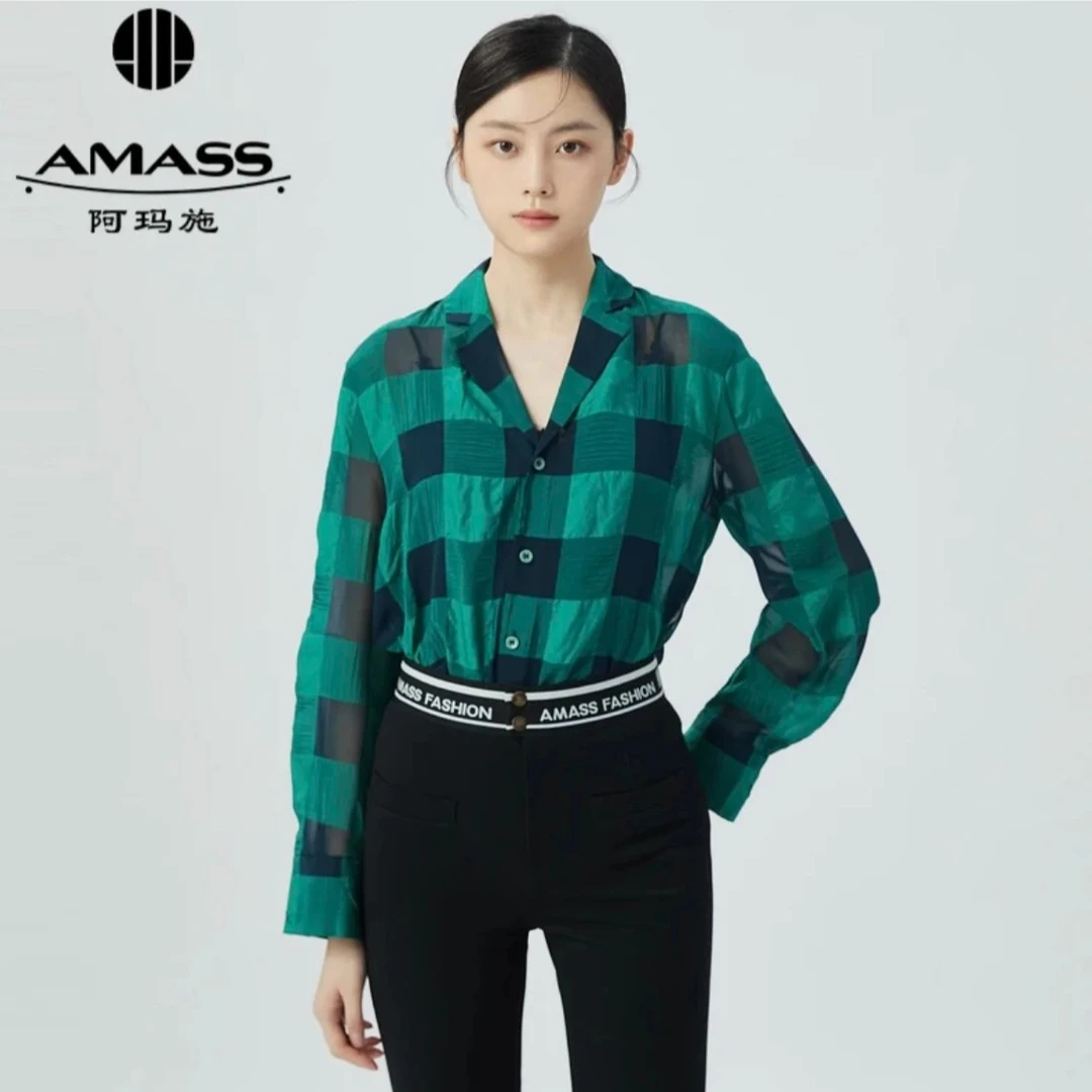 AMASS/阿玛施新款春夏时尚气质宽松印花衬衣5300565