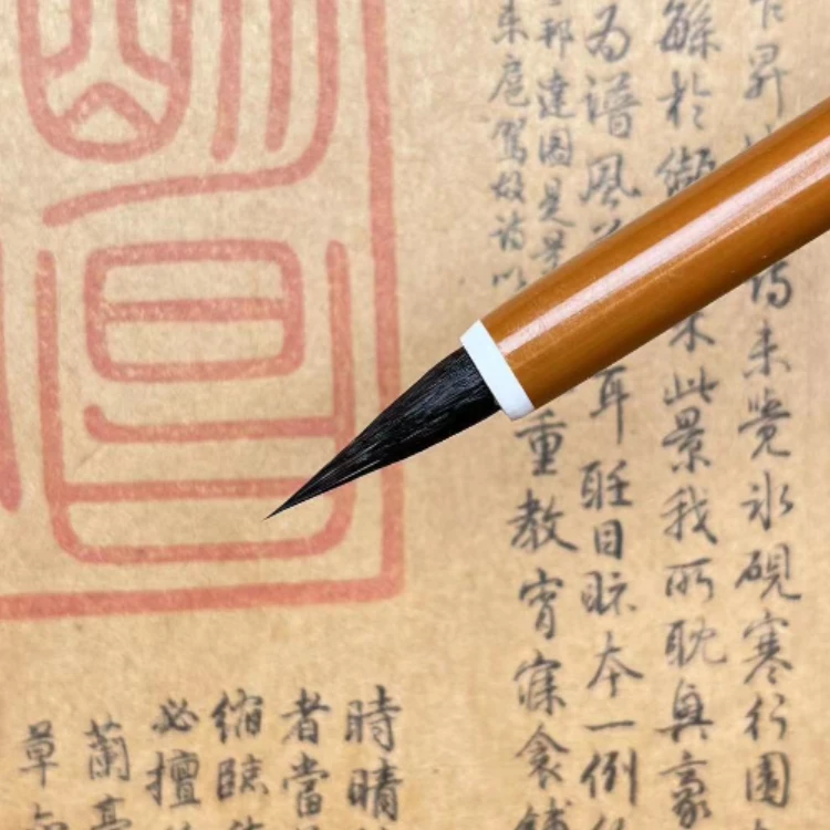 周坊老鹏 妙音 古法纯紫毫 口径:0.55cm 出峰:1.9cm毛笔