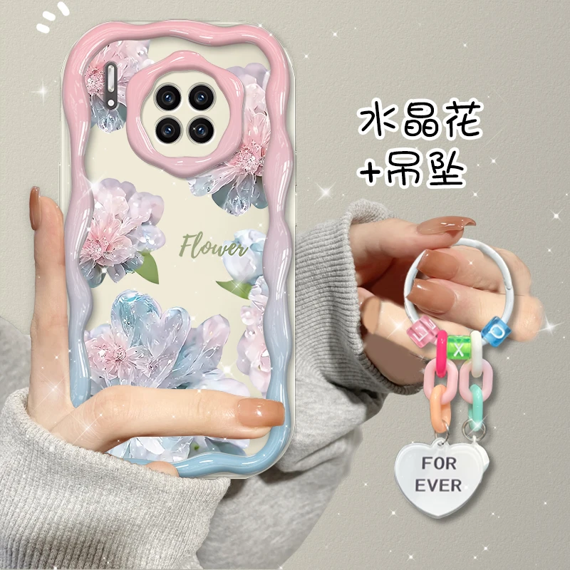 适用华为mate30手机壳Mate30Pro保护套水晶花镜头全包防摔软壳