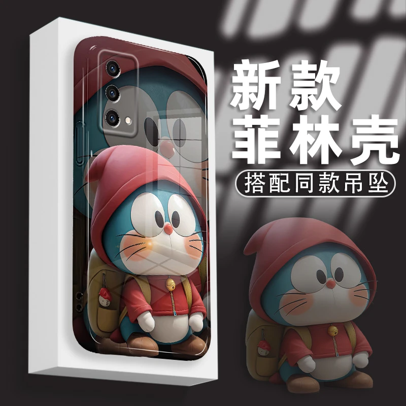 适用于oppok9手机壳菲林壳蓝胖子叮当猫防摔镜头全包保护套