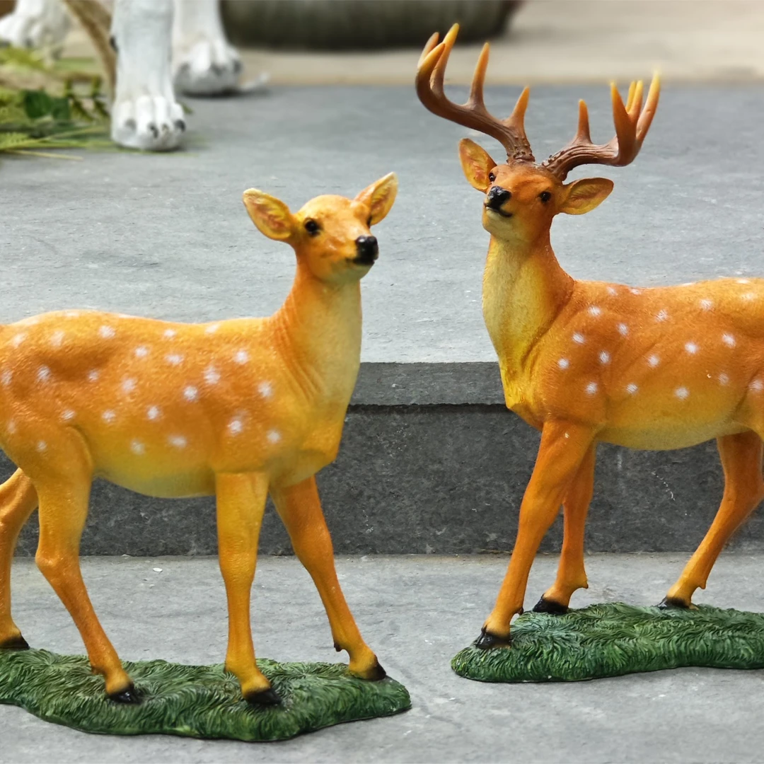 站立鹿一对落地花园庭院摆件