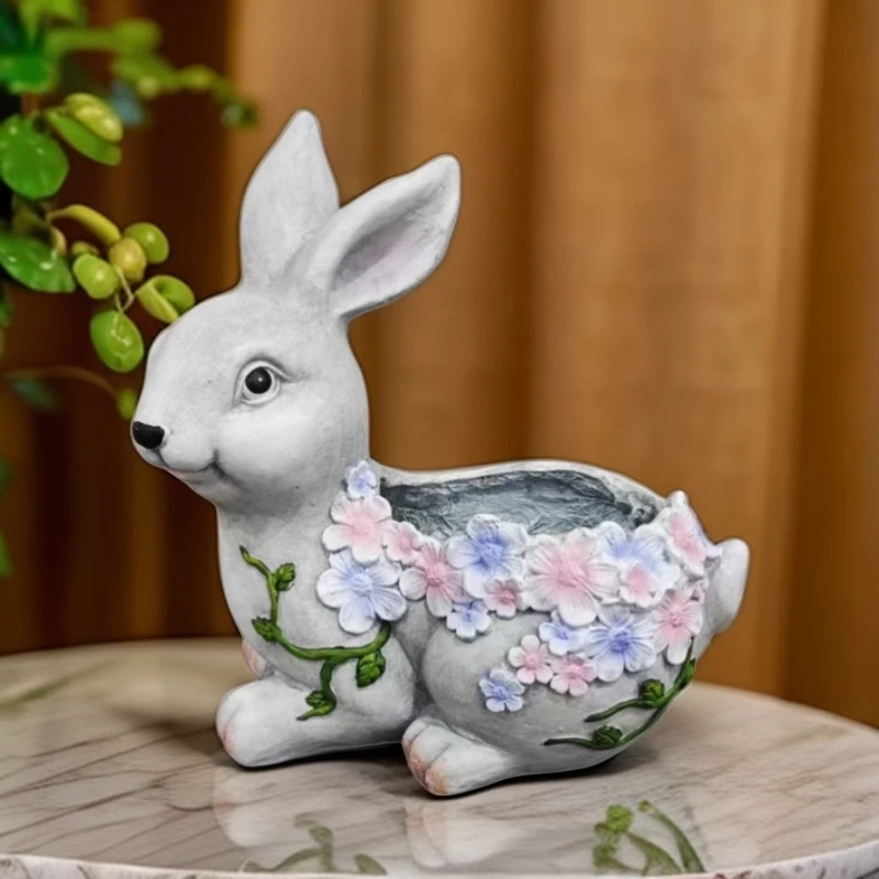 兔盆摆件生日礼物花瓶高颜值摆件工艺品新婚礼物新家入住必买物品
