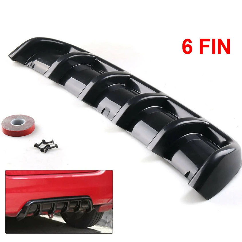 跨境热销汽车改装后包围鲨鱼鳍底盘扰流板 保险杠导流板 后唇 ABS
