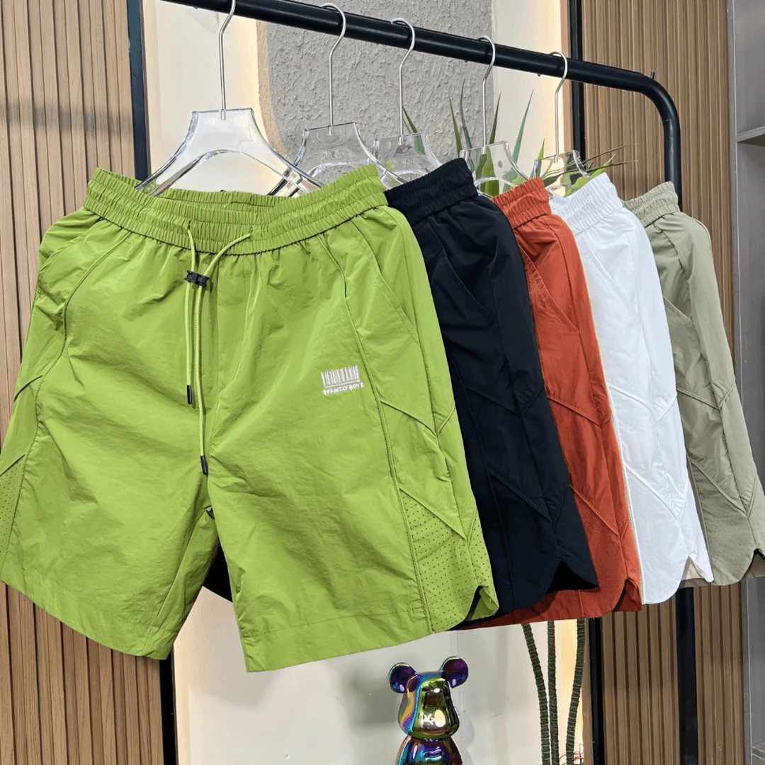 外穿薄款简约男士休闲裤直筒有后袋时尚百搭夏季宽松潮流打孔透气