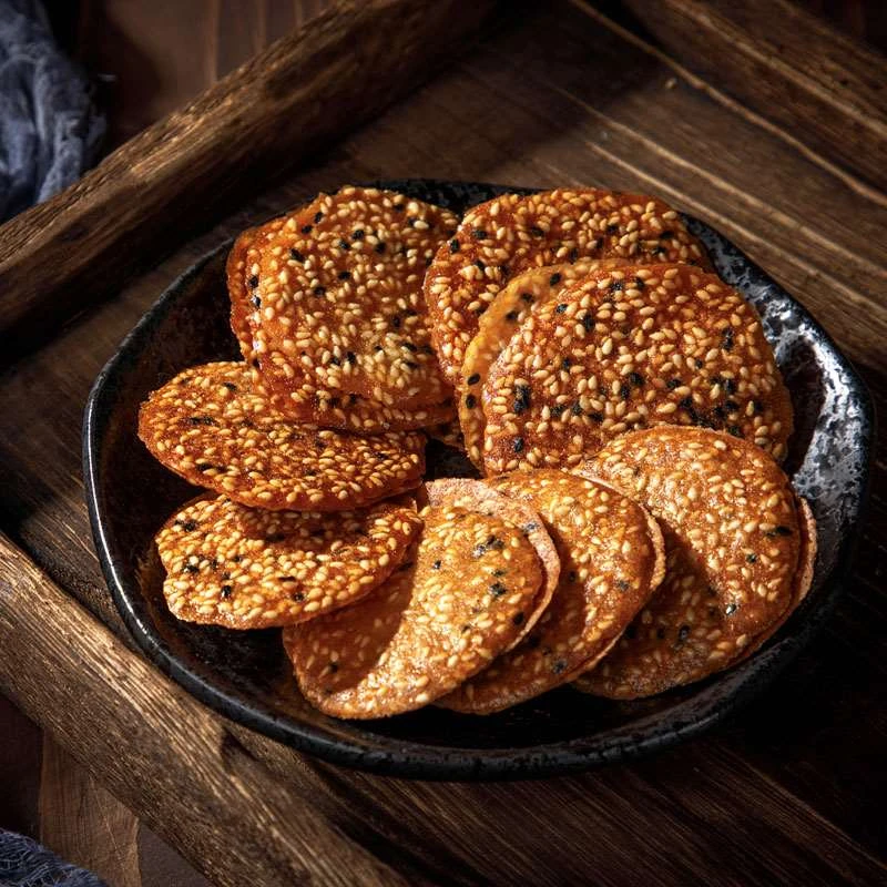 芝片酥芝麻脆片160g坐八方黄山特产小零食正品新日期芝麻酥脆饼干