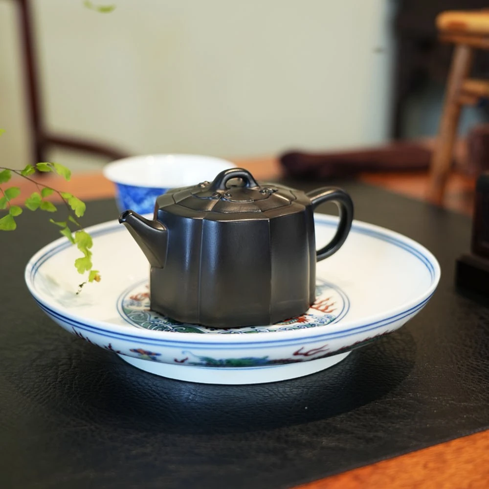 宗丽《周年庆特别版》雪见壶原矿朱泥大红袍捂灰工艺全手工球孔