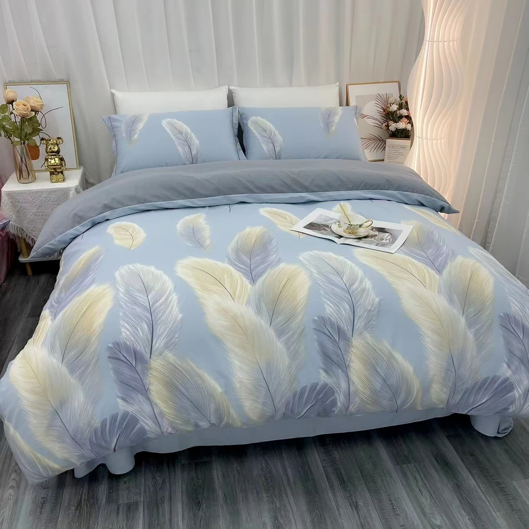 品牌纯棉四件套高支高密可机洗柔软透气可裸睡100%全棉床上用品