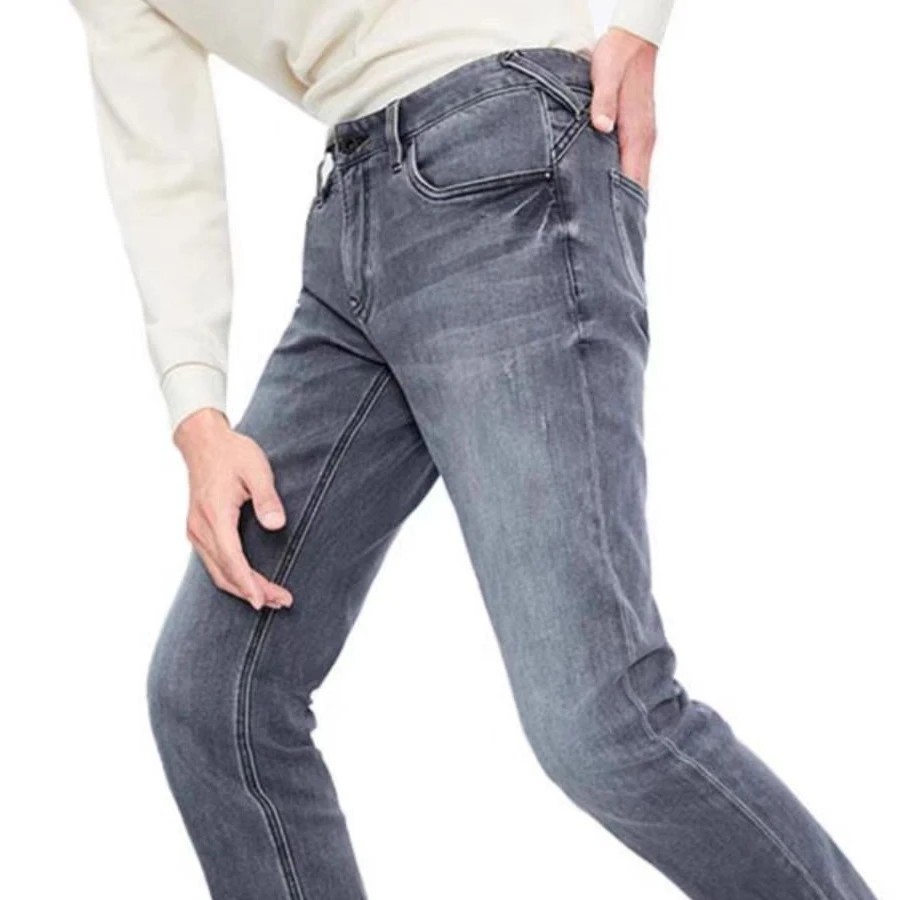 男士牛仔裤时尚修身弹力牛仔秋冬款灰色