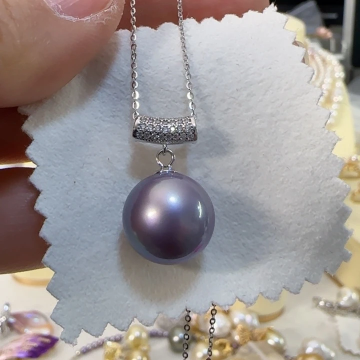 淡水珍珠14左右银S925镶嵌火**珑