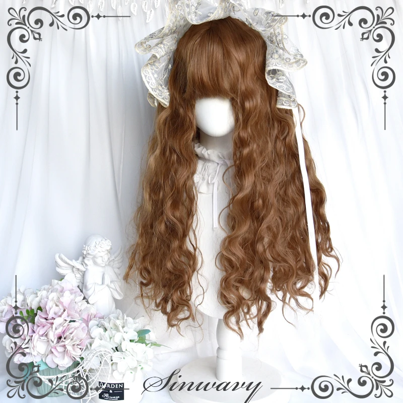 斯万家-洛丽塔复古优雅cla蜜糖金棕色羊毛卷娃娃假发-|古堡少女|