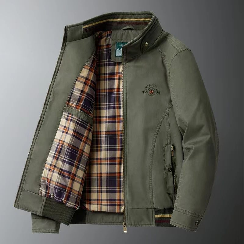 【简之】春秋新款复古工装休闲夹克外套宽松立领户外