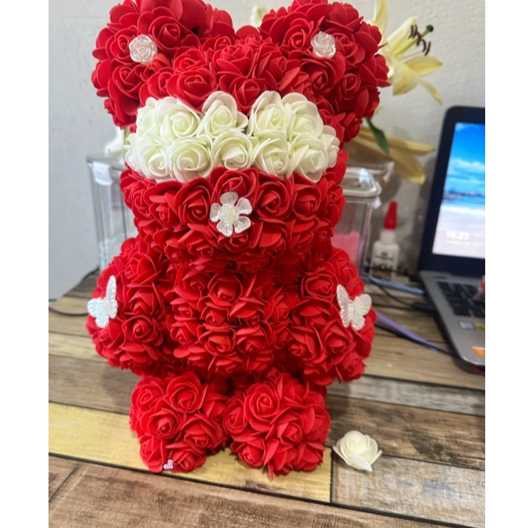 32cm流体熊潮玩永生花摆件