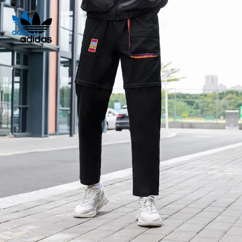 阿迪达斯adidas新款三叶草工装裤男裤运动透气舒适休闲裤GV0932