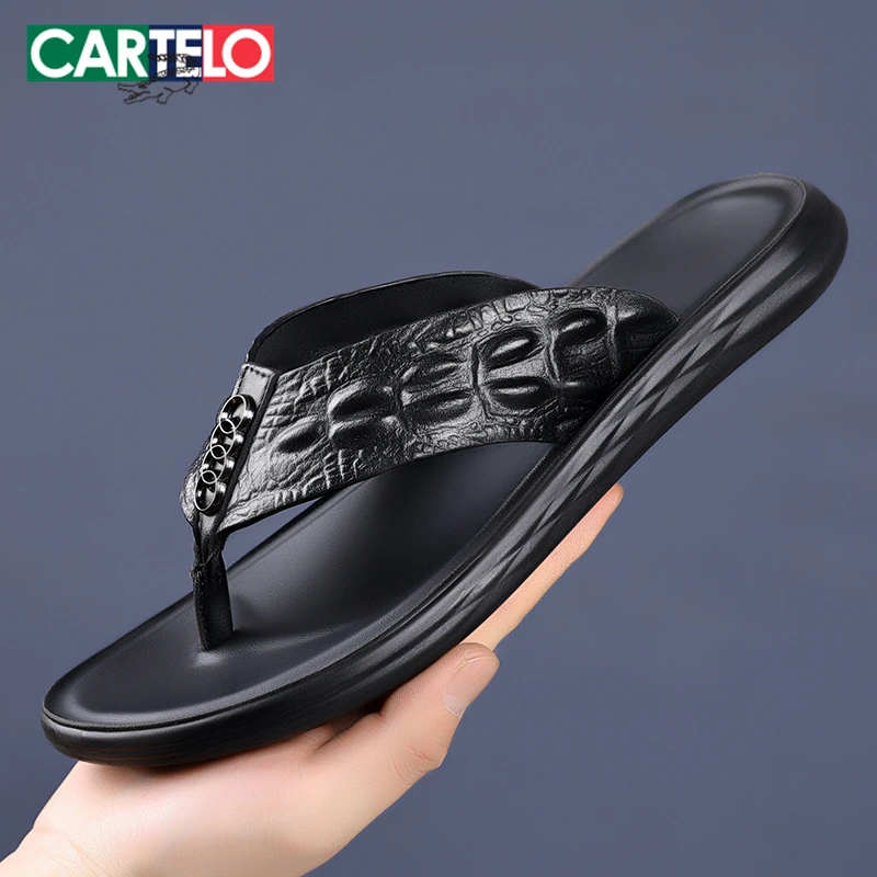 卡帝乐鳄鱼夏季人字拖鞋男士外穿夹脚休闲凉拖户外耐磨沙滩凉鞋男