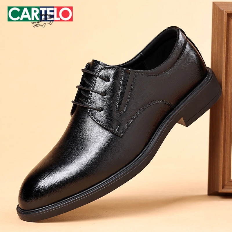 卡帝乐鳄鱼男鞋子男士商务正装黑色休闲德比上班结婚皮鞋男款冬季