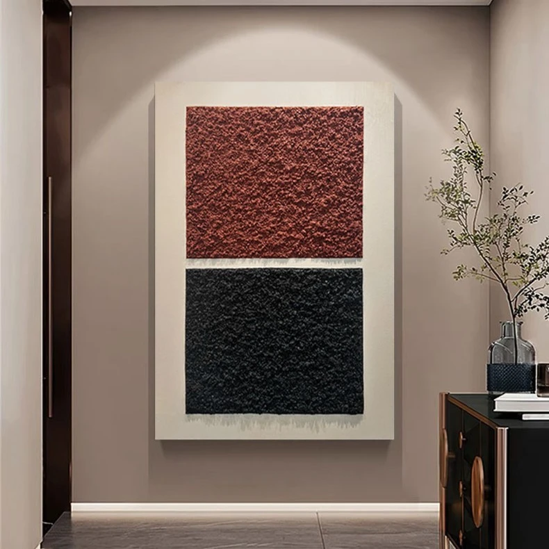 FLD.原创手绘油画《石之砂》立体砂岩画现代轻奢抽象画玄关餐厅客厅