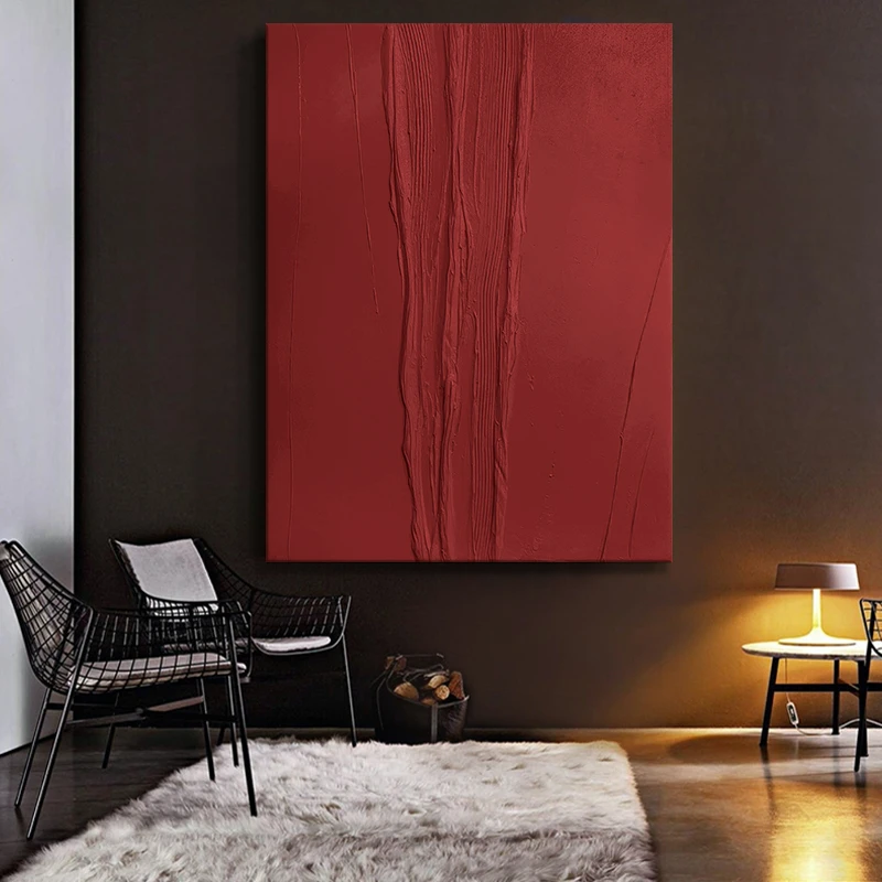 FLD.手绘油画《素锦》现代简约厚肌理纯色装饰画玄关客厅轻奢抽象画