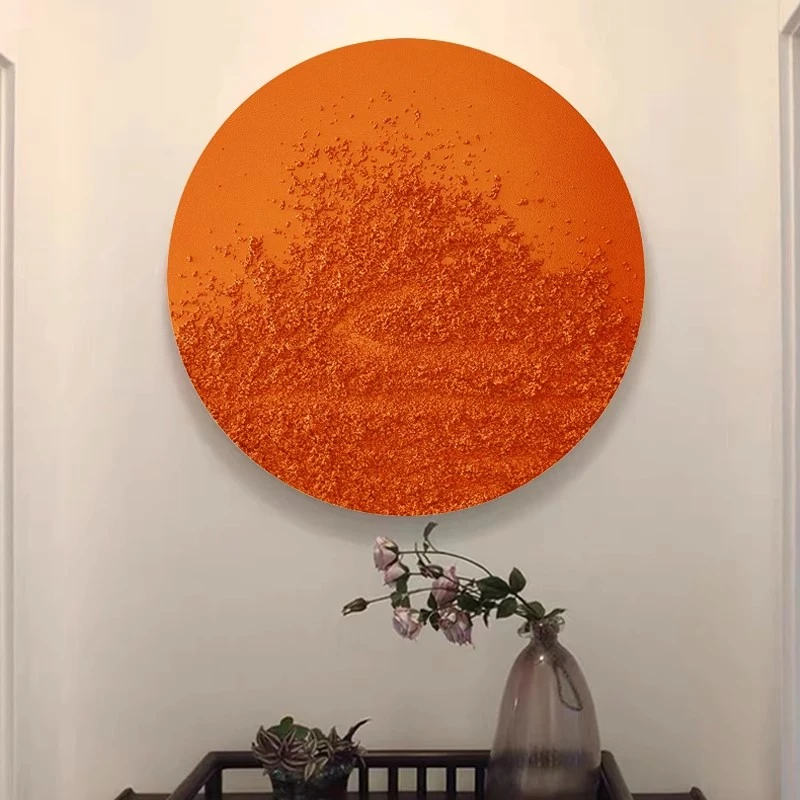 FLD.手绘油画《圆梦》砂岩肌理凹凸质感装饰画轻奢抽象画现代玄关