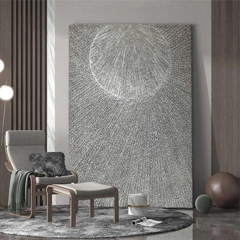 FLD.原创手绘油画《晨曦沙韵》砂岩现代轻奢肌理画客厅背景装饰画