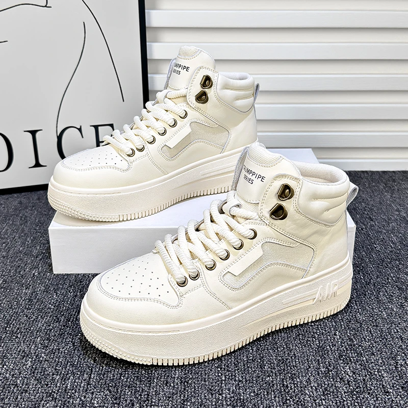 厚底高帮小白鞋女ins潮鞋2024秋季新款百搭女鞋潮流运动休闲板鞋