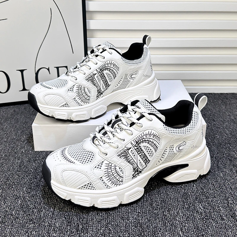 厚底老爹鞋ins潮鞋子2024秋季新款百搭网红增高透气休闲运动鞋女