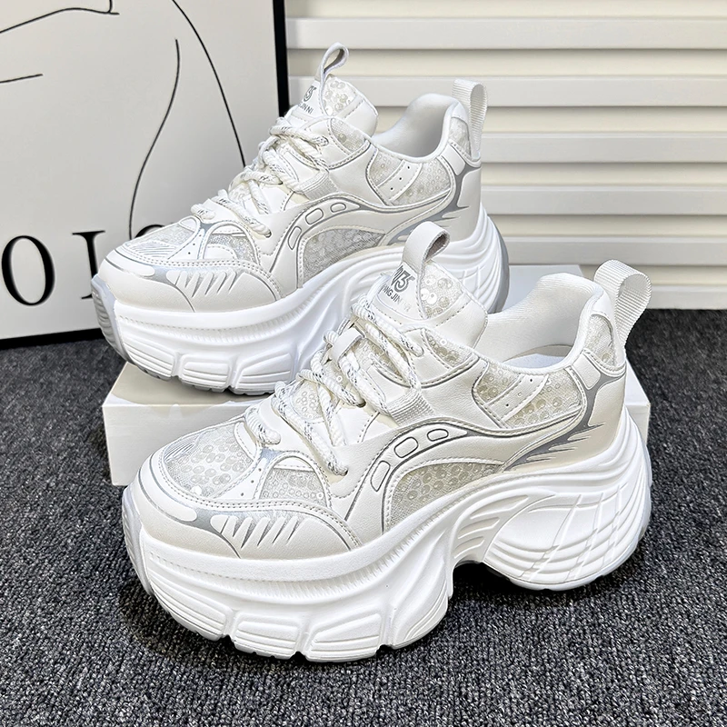 8cm内增高老爹鞋女鞋2024夏季新款百搭网红透气厚底时尚运动鞋ins