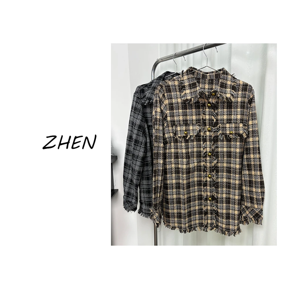 【ZHEN】 K0304 2024秋季新款短袖衬衫显瘦时尚百搭设计师轻奢款