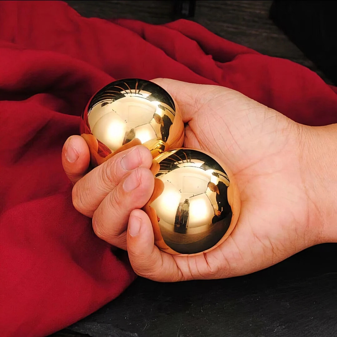 黄铜保健球实心纯铜健身球高档手把件手握运动铜球老年人锻炼手指