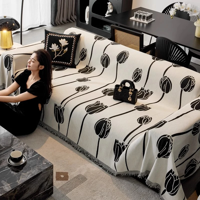 防猫抓沙发盖布四季通用轻奢高端沙发巾现代防滑沙发套罩2025新款