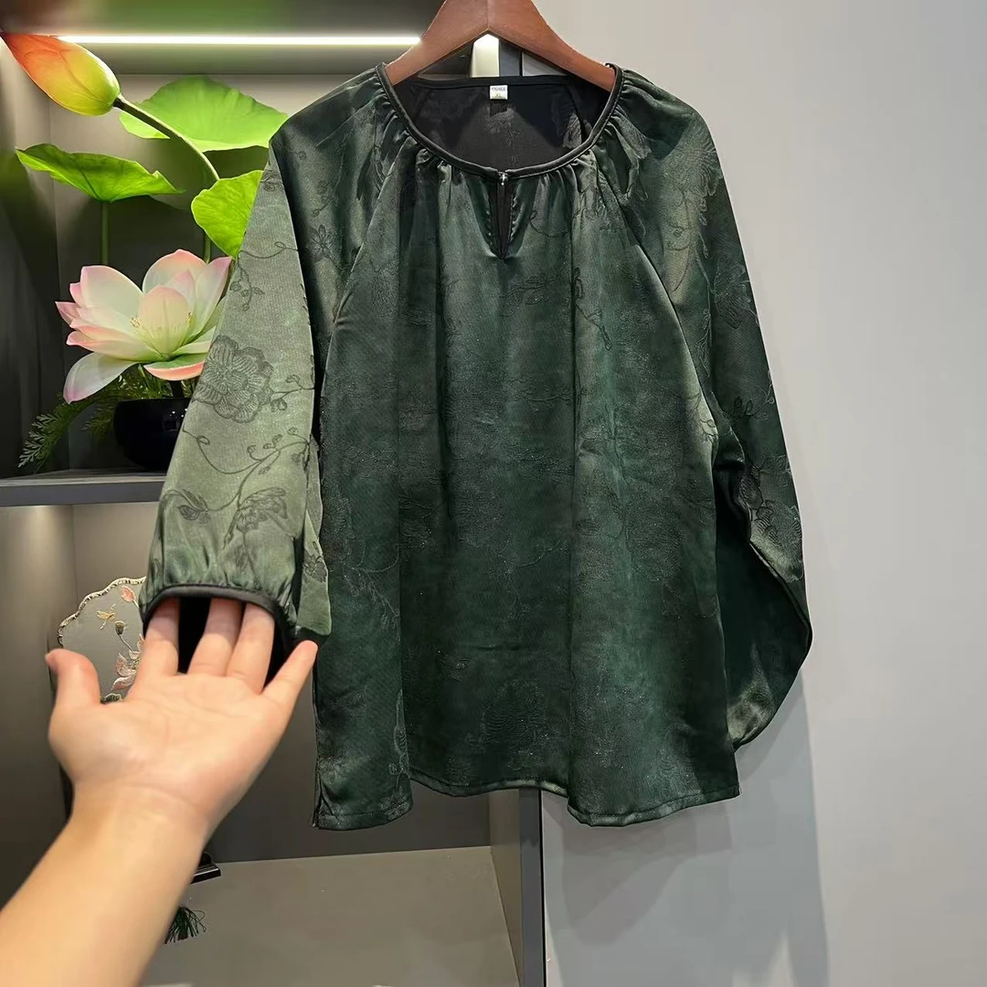 【简约绿裳】新中式国风长袖上衣9699