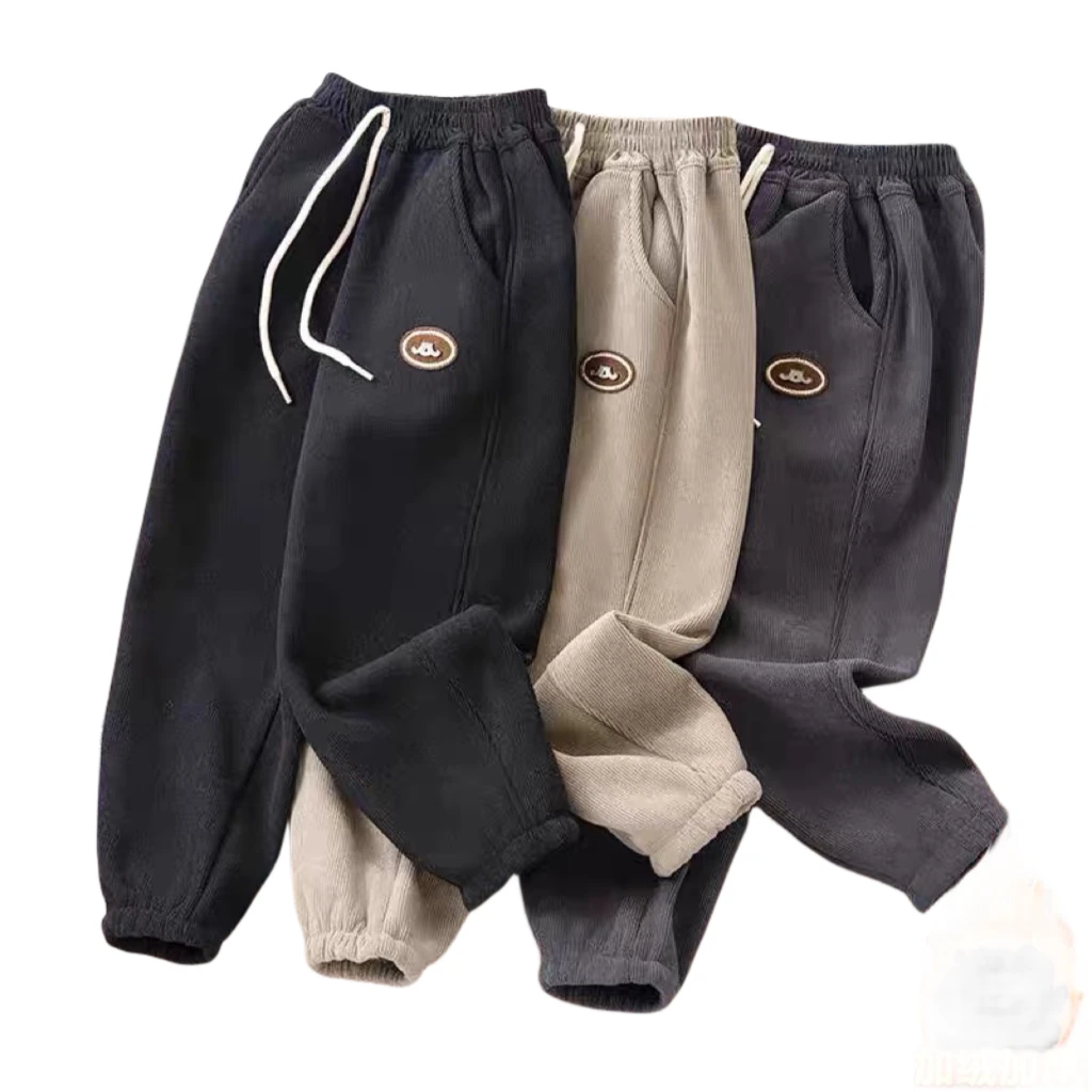 【加绒】秋冬男童加绒休闲裤女童冬季卫裤中大童保暖一体加绒运动裤