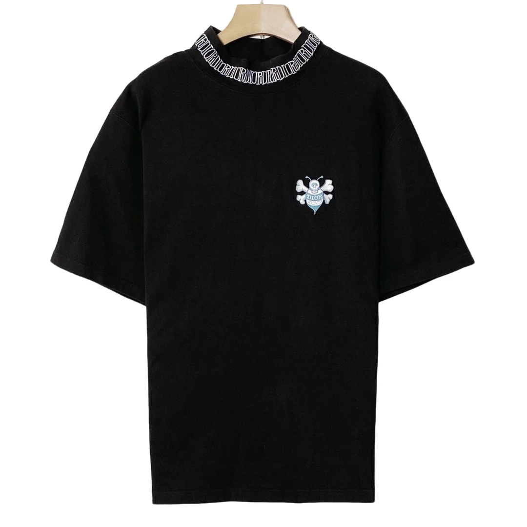迪奥/Dior 时尚 刺绣蜜蜂 领口logo 短袖/xl码/95+新/XG-Y20380