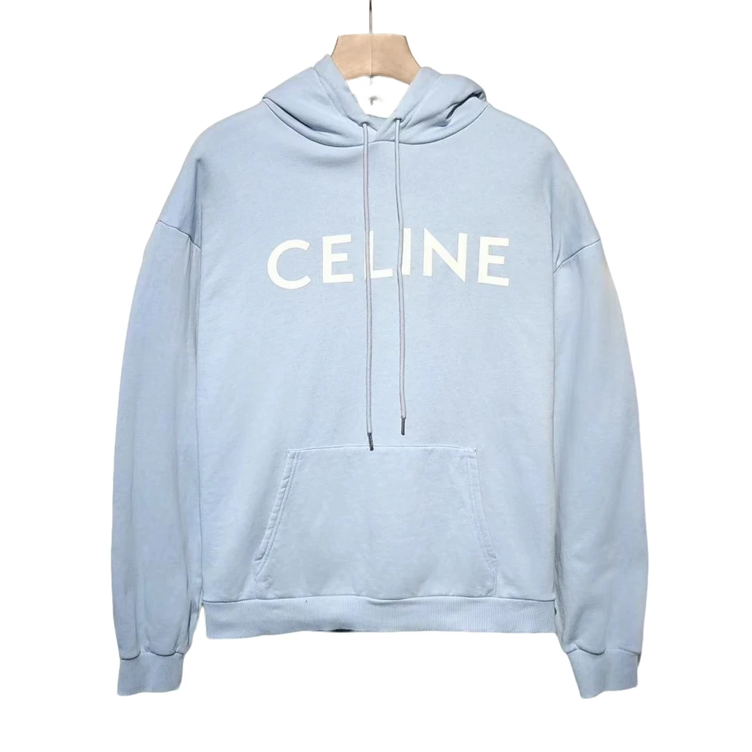 95新 Celine/思琳 时尚 休闲 logo 连帽 卫衣/m码/XG-Y17497