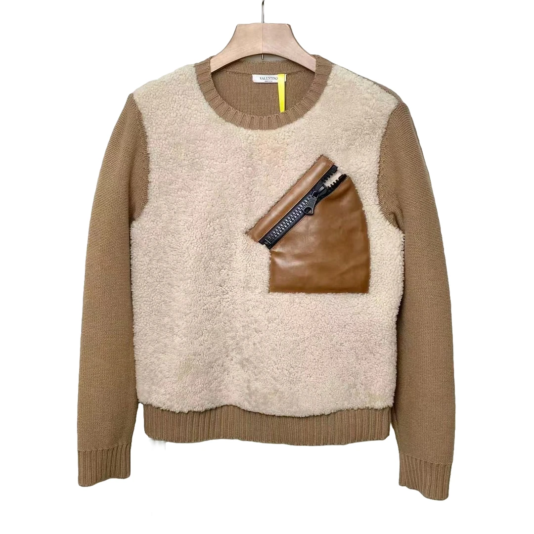 95新 Valentino/华伦天奴 时尚 羊毛拼接 毛衣/S码/XG-Y18296