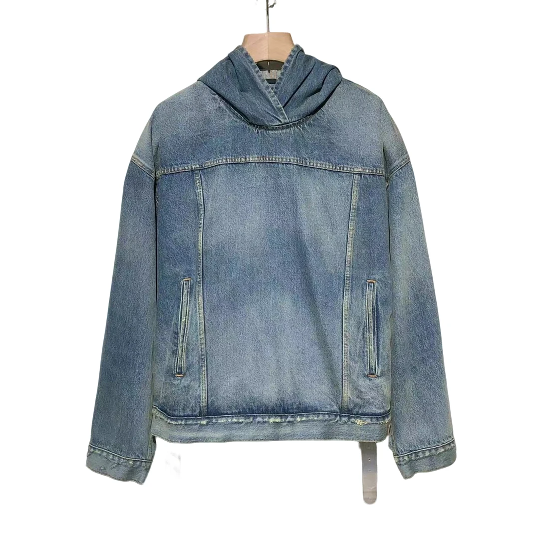 Balenciaga/巴黎世家 连帽 时尚 牛仔卫衣/L码/新带吊/XG-Y16675