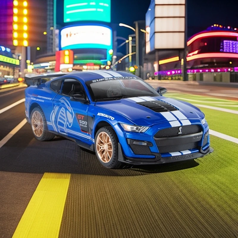 【美式肌肉】1：24野马Mustang蝰蛇5.0 合金全开汽车模型