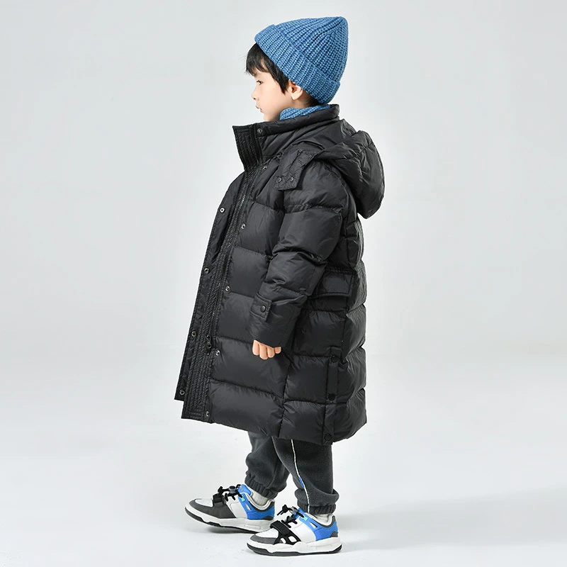 雅鹿儿童加厚中长款白鸭绒秋冬羽绒服冬季男女童洋气中大童外套潮