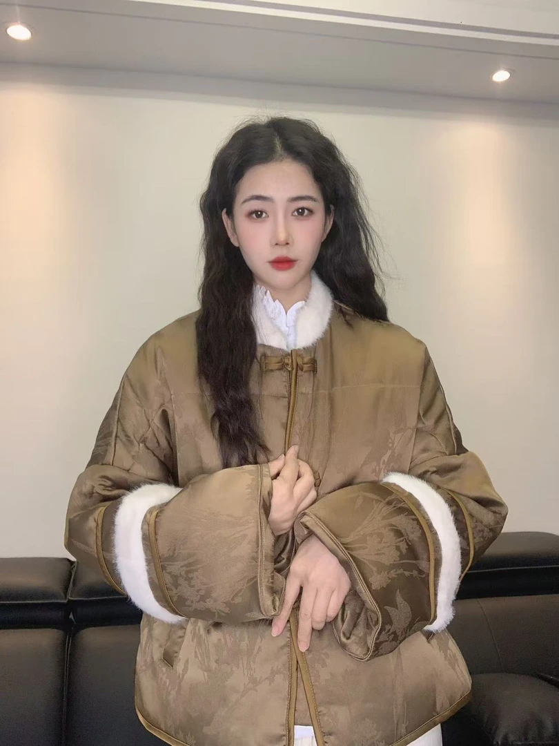 九月    棕色美拉德   新款新中式国风长袖外套中国风外套女