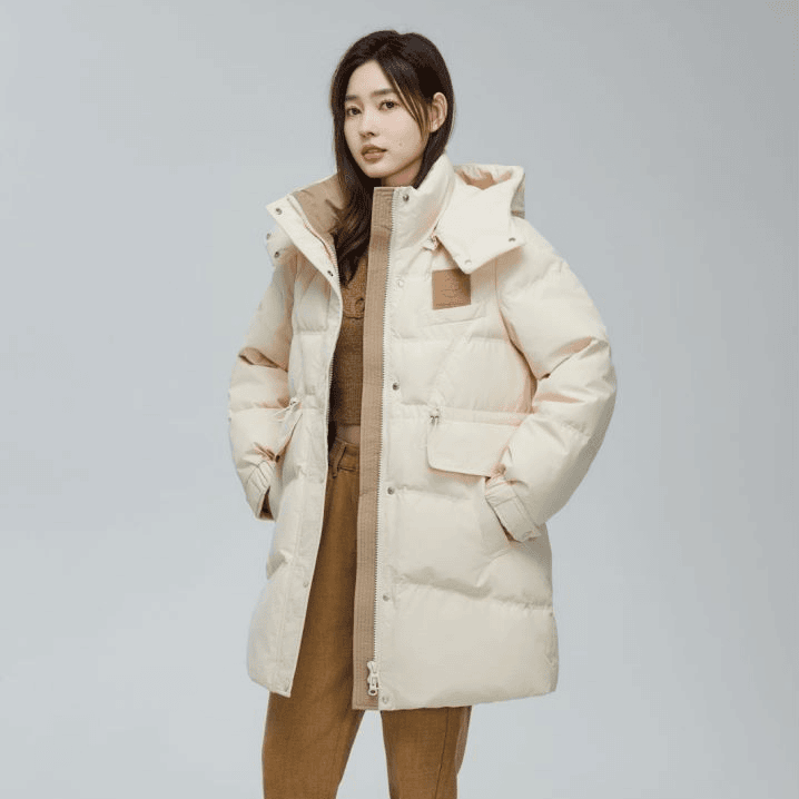 鸭宝宝新款女款厚款中长款潮流百搭宽松鸭绒羽绒服YA3018Y006Z1-A