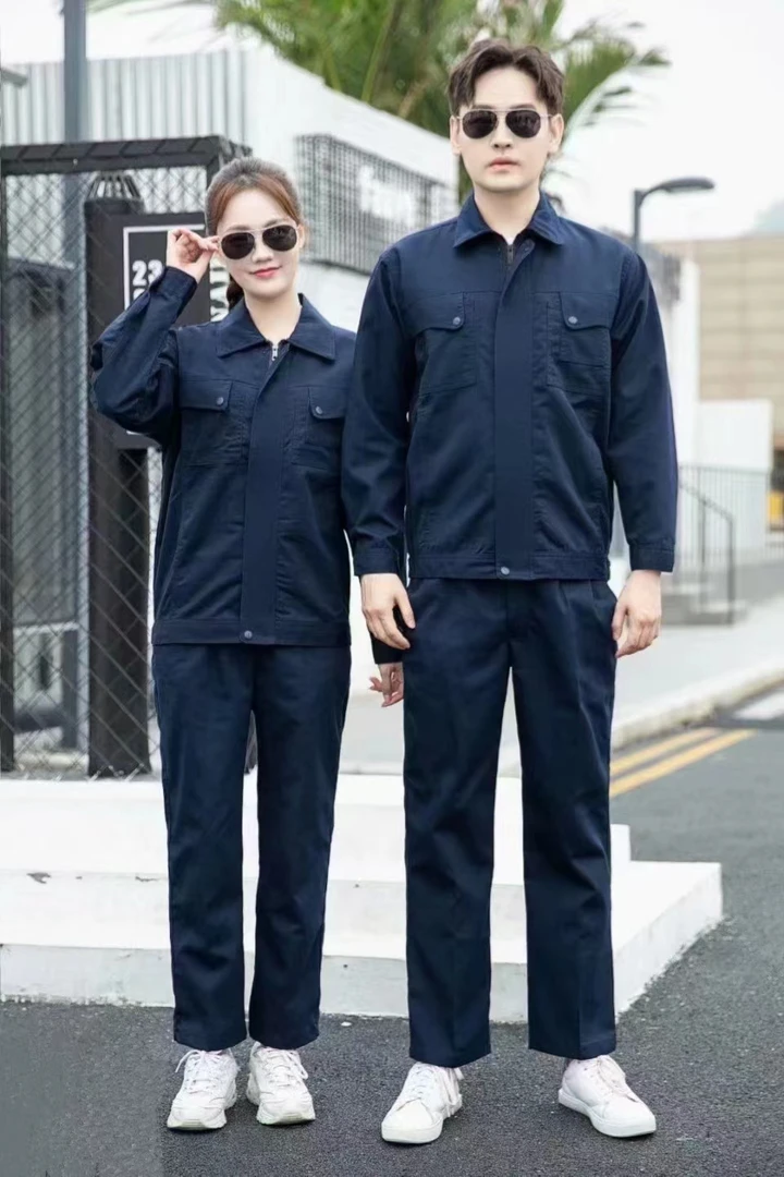 春秋款涤棉帆布长袖工作服/汽修服/耐磨/建筑工地/耐脏耐磨工装