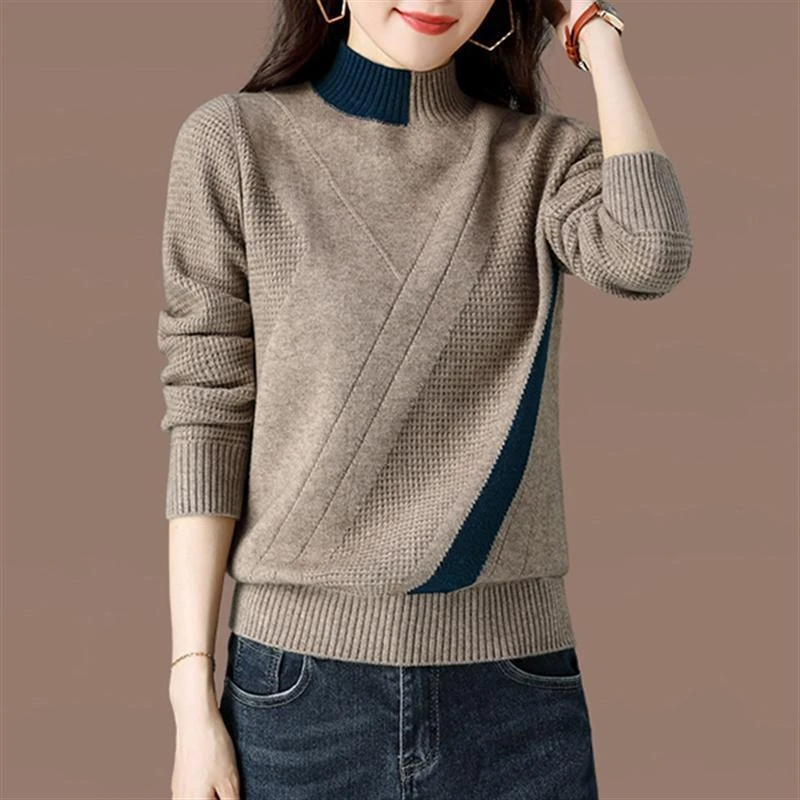 LY7861毛衣女时尚打底衫秋冬新款百搭半高领针织毛衫