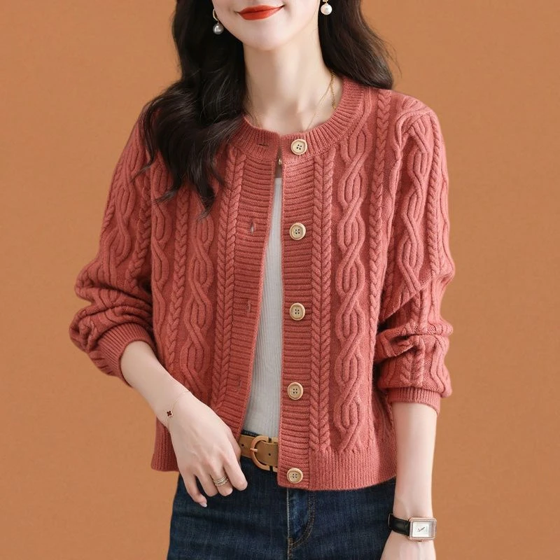 LY8940短款针织开衫女士春秋毛衣外套新款洋气小个子秋装小款外搭