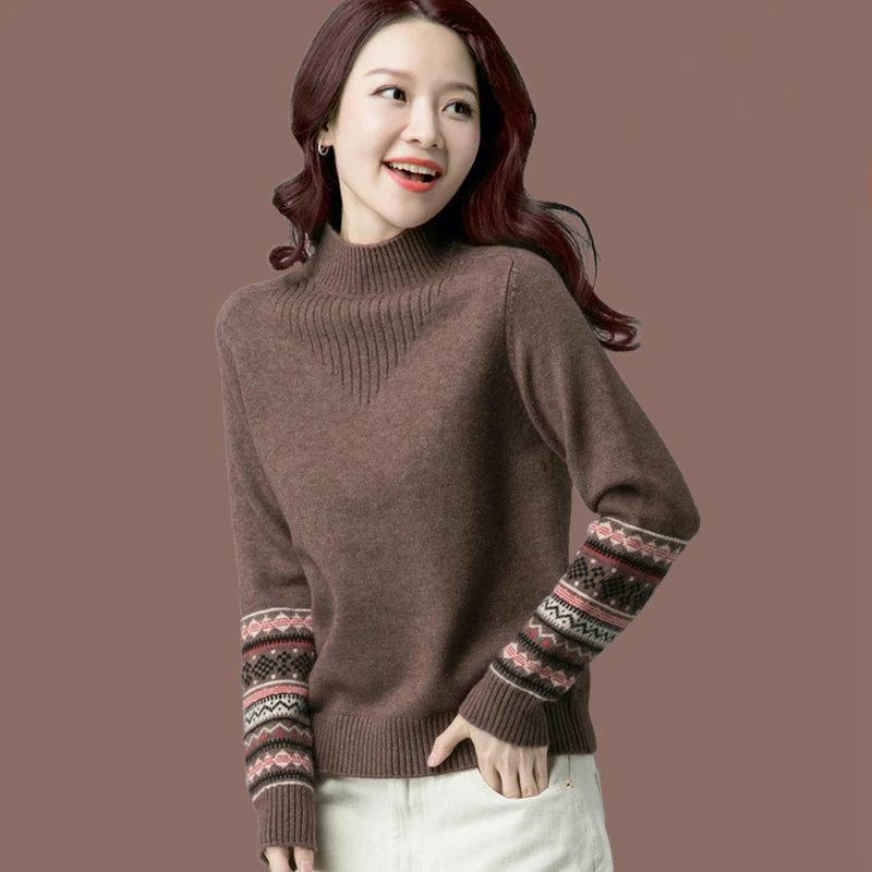 LY18547针织衫女外穿宽松百搭长袖毛衣打底衫秋冬装