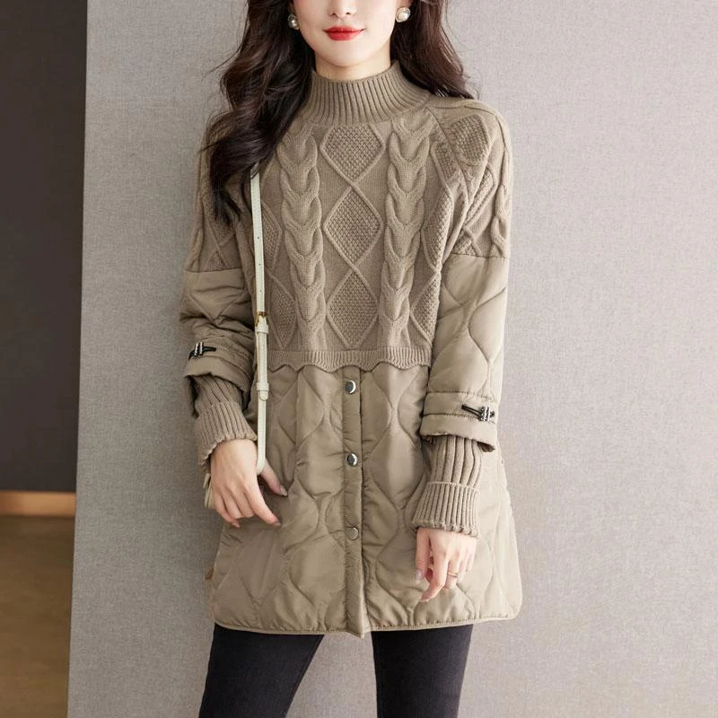 LY8539高级感加厚毛衣女士半高领中长款内搭秋冬新款保暖打底衫