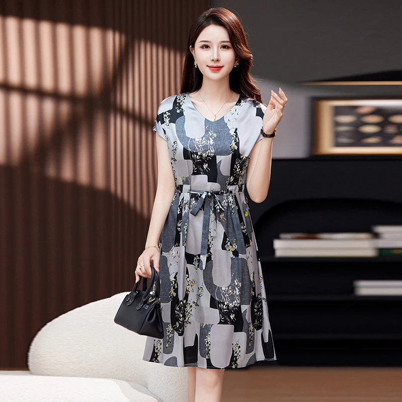 柏菲妮时尚真丝桑蚕丝连衣裙女装2025年夏装爆款高端气质洋气裙子