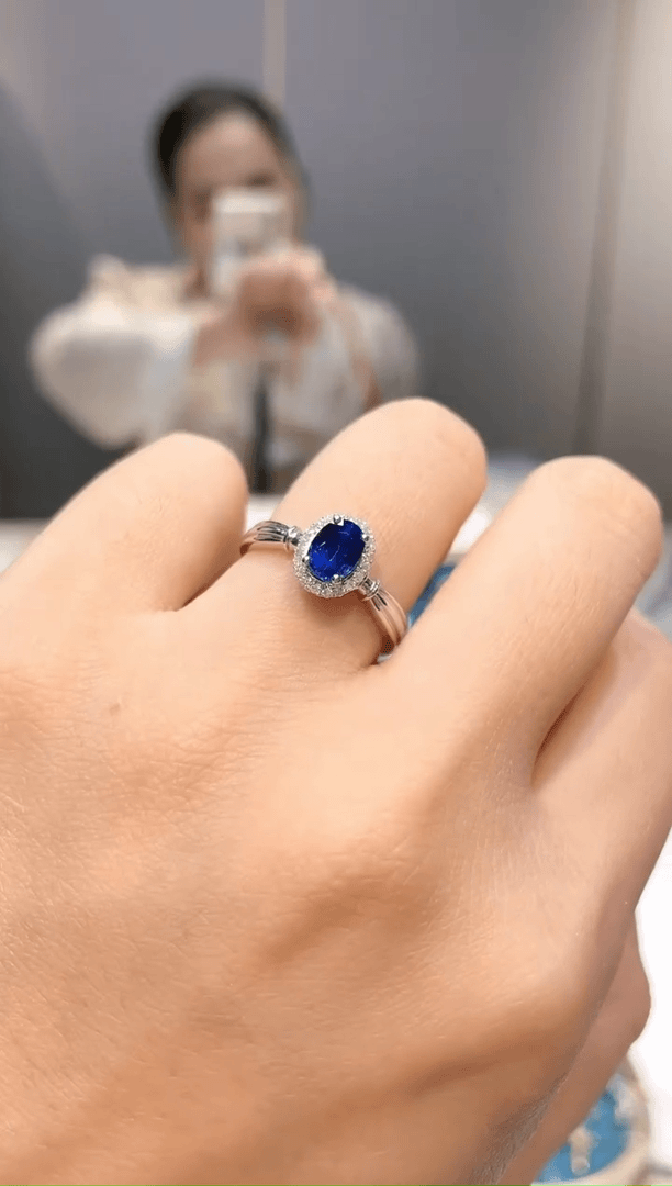 【闪购商品】定制蓝宝石31戒指18K金镶嵌1