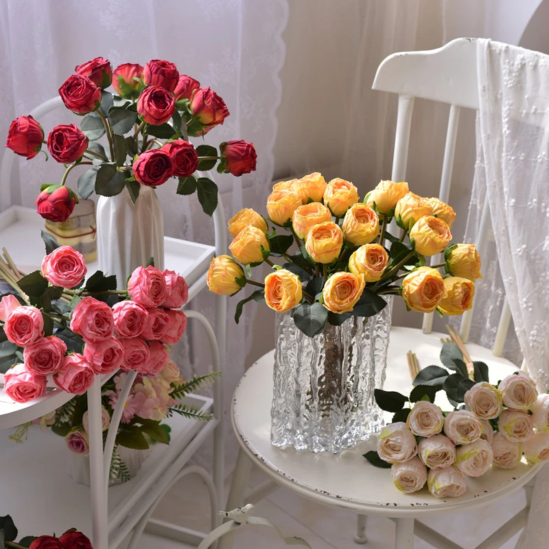 仿真花婚礼手捧花装饰结婚花束婚纱摄影新娘伴娘玫瑰假花婚庆韩式